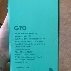 Brand new BLU G70 UNLOCKED smartphone with case